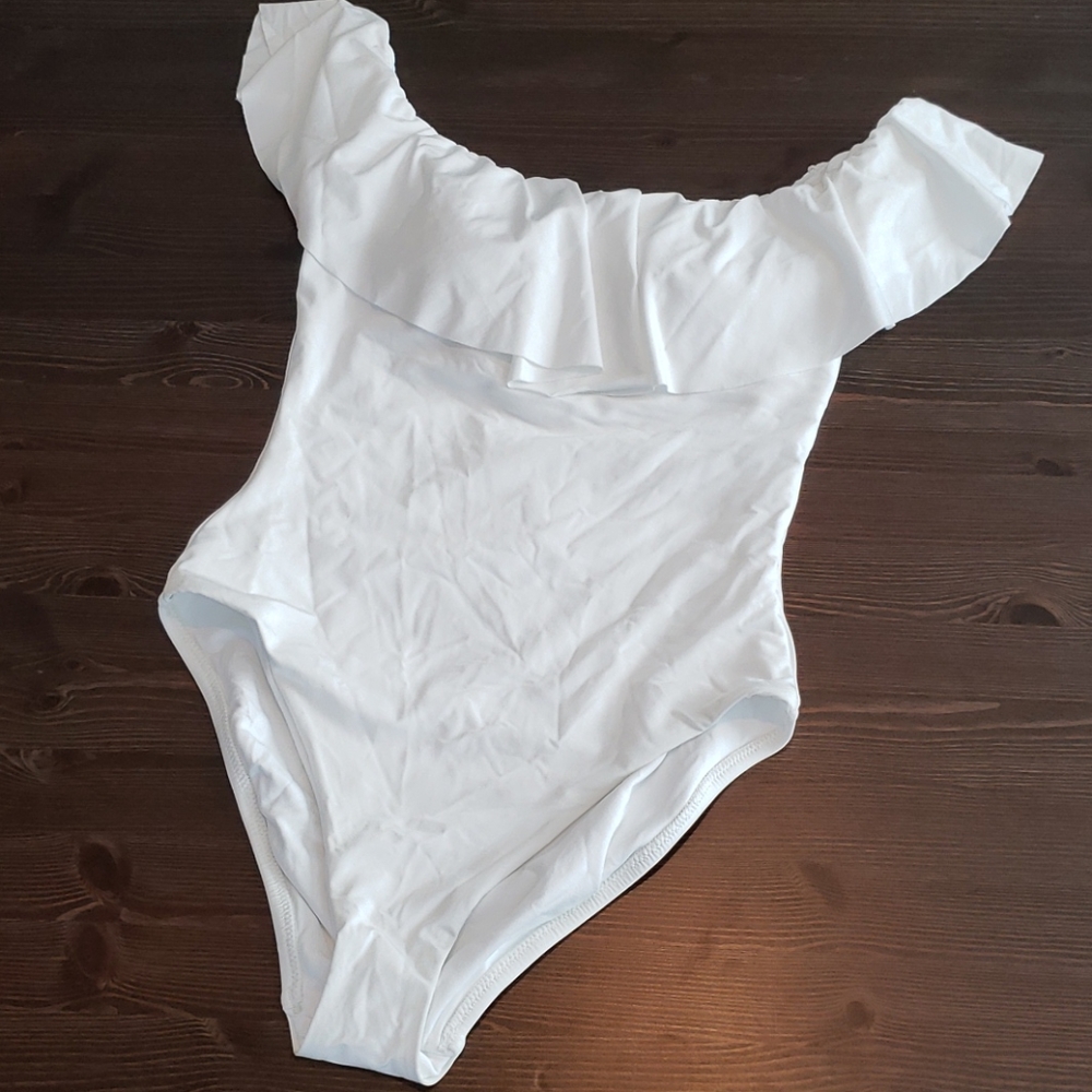 TRINA TURK Off-the-Shoulder Ruffle One Piece - Picture 3 of 7